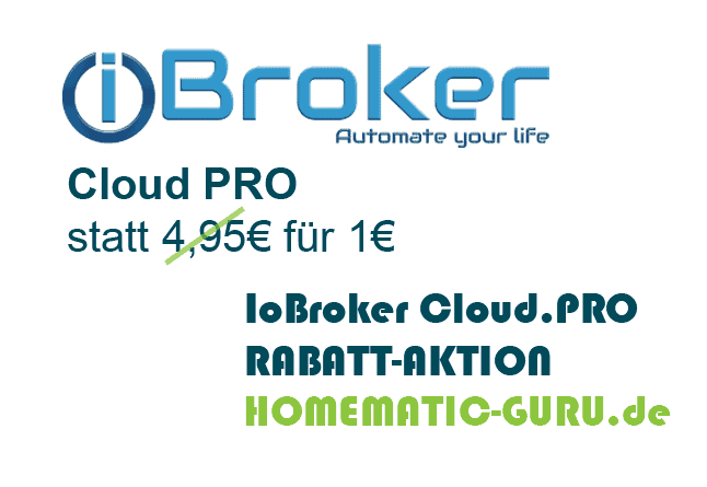 ioBroker Cloud Pro Rabatt Aktion