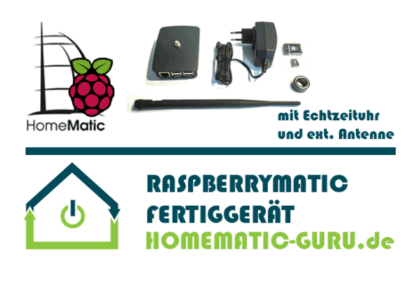 RaspberryMatic kaufen - Fertiggerät mit RTC Echtzeituhr und externe Antenne