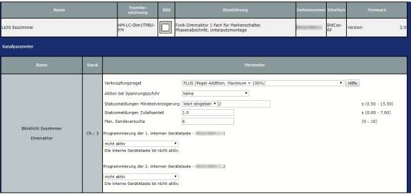 Homematic Blinklicht Geraeteeinstellung Licht-Dimmer 2von2