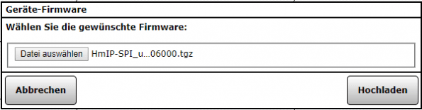 Homematic Geräte Firmware hochladen